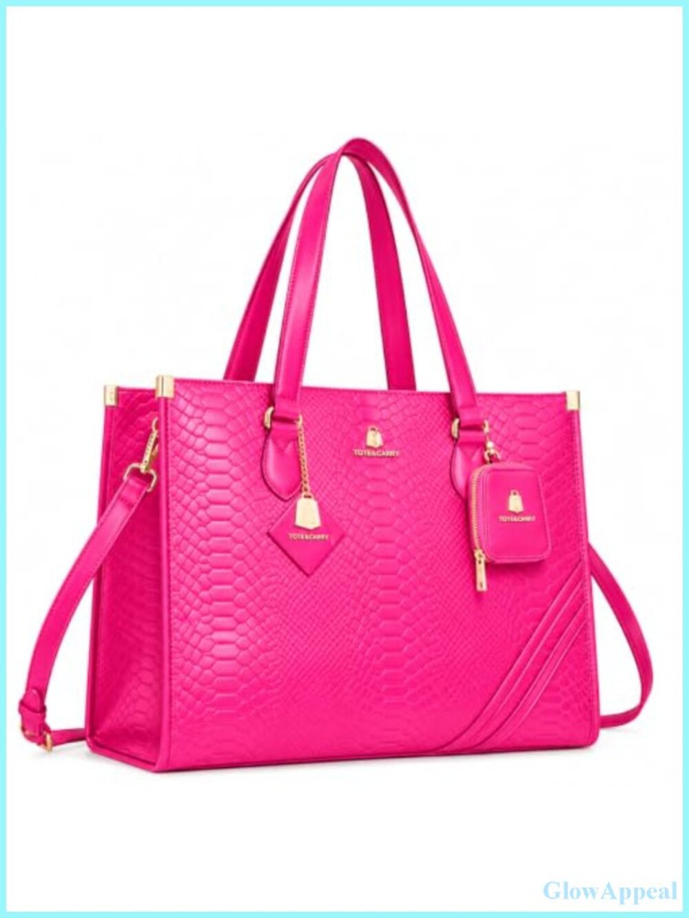 Large Vegan Leather Tote Bag Satchel Crossbody Laptop Purse Work Travel